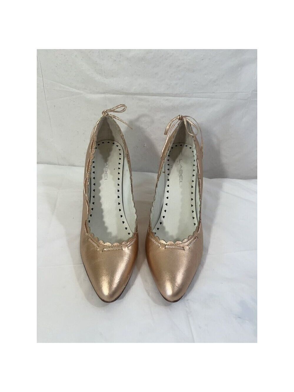 C LABEL rose gold Pump leather bow Size 6